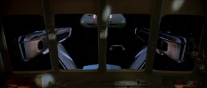 View out of the Officer's Lounge as the warp shuttle arrives.