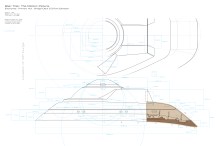 Digital re-creaton of a production sketch by Andrew Probert working out the VIP lounge location.