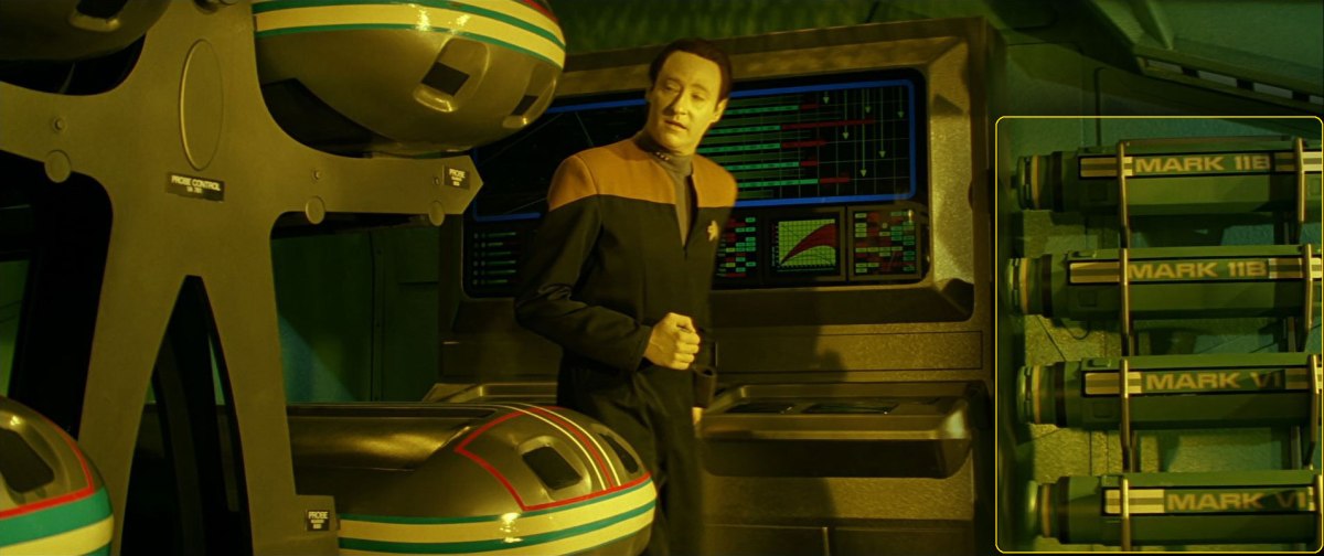 Sonobuoy cases used as probes in Amargosa observatory's launcher bay in "Star Trek: Generations".