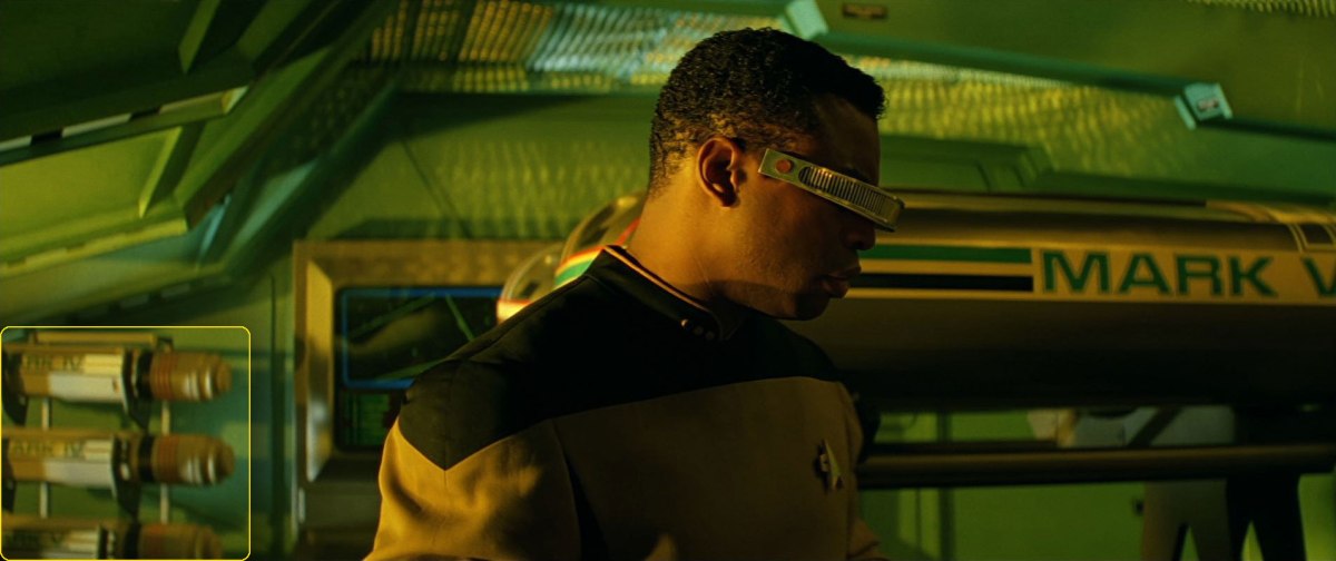 Sonobuoy cases used as probes in Amargosa observatory's launcher bay in "Star Trek: Generations".