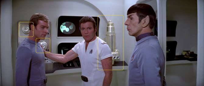 Sonobuoy cases used as sickbay medical equipment prop and set detailing in 