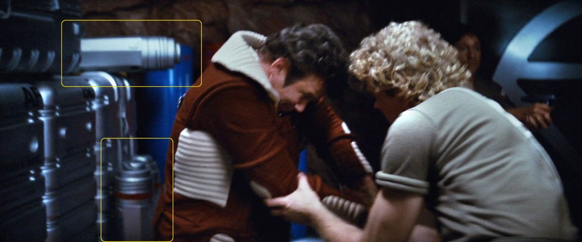 Sonobuoy cases used as equipment containers on the Regula One Genesis Test site in "Star Trek II: The Wrath of Khan".