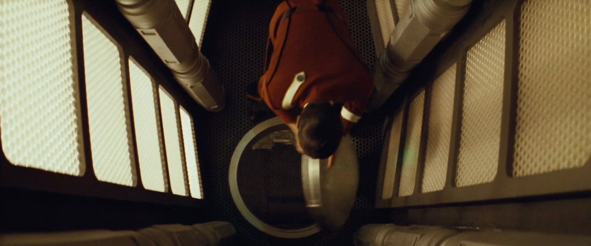 Sonobuoy cases used as ladder way columns on the Enterprise in "Star Trek II: The Wrath of Khan".