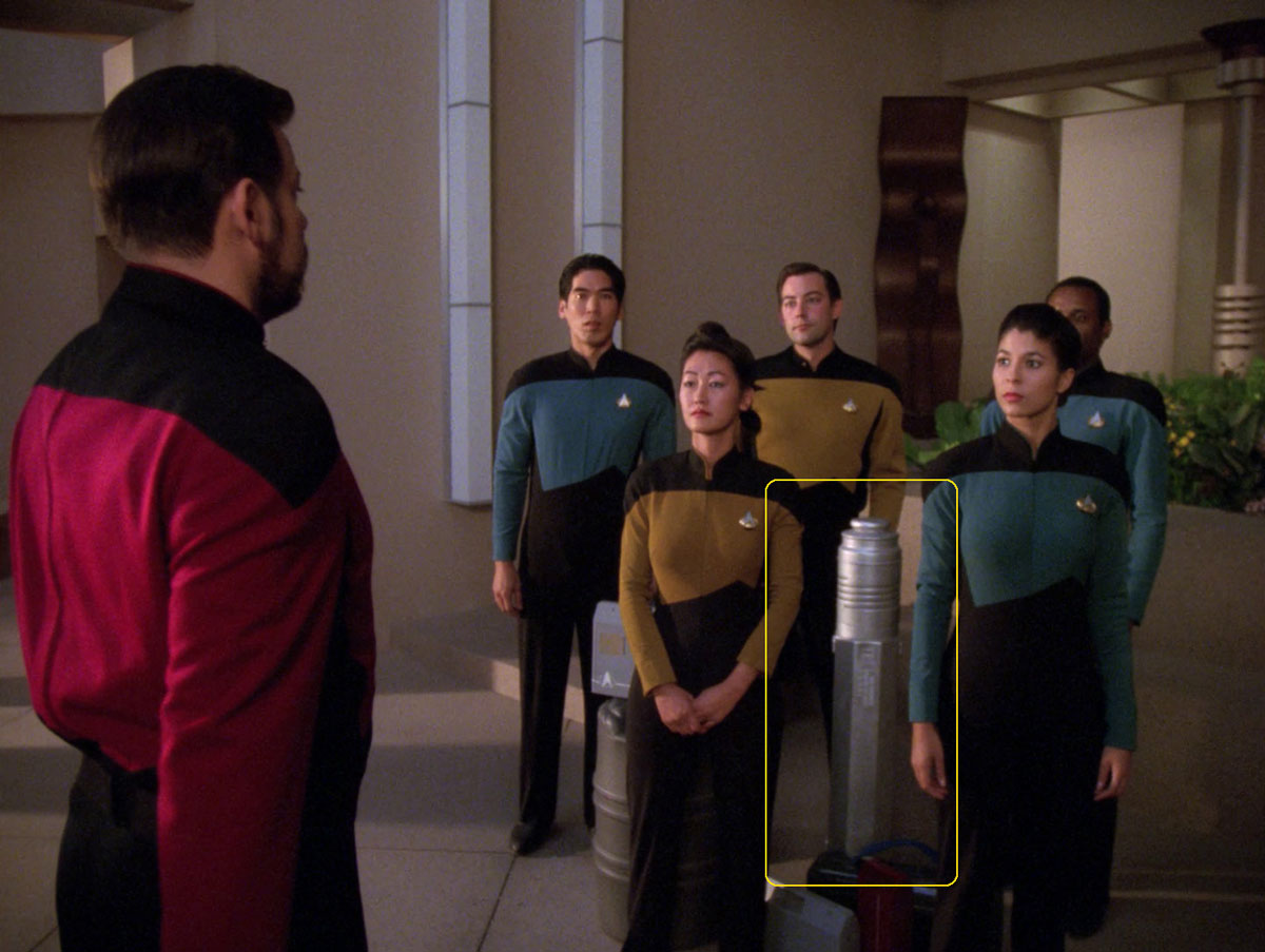 Sonobuoy case used as a prop container in the TNG episode "The Masterpiece Society".