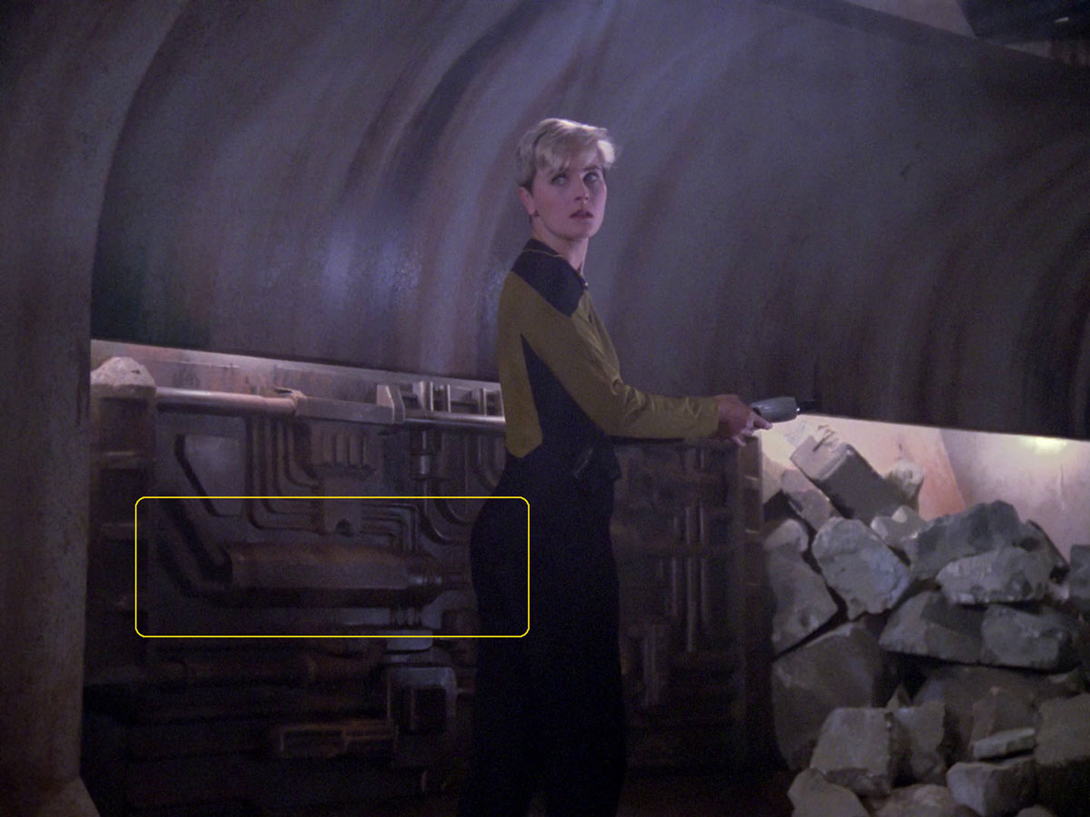 Sonobuoy cases used as set detailing in the TNG episode "Too Short a Season".