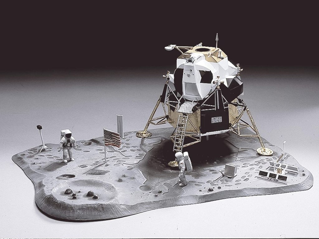 Assembled Monogram “First Lunar Landing” model kit.