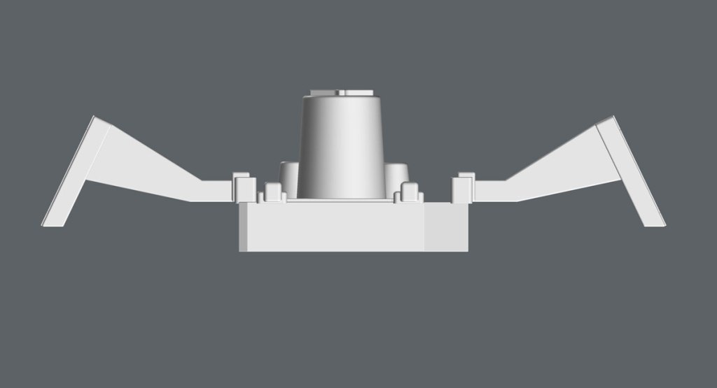 3D model front view of the Workbee “Package Main Attachment Connector”. (Image: Third Wave)