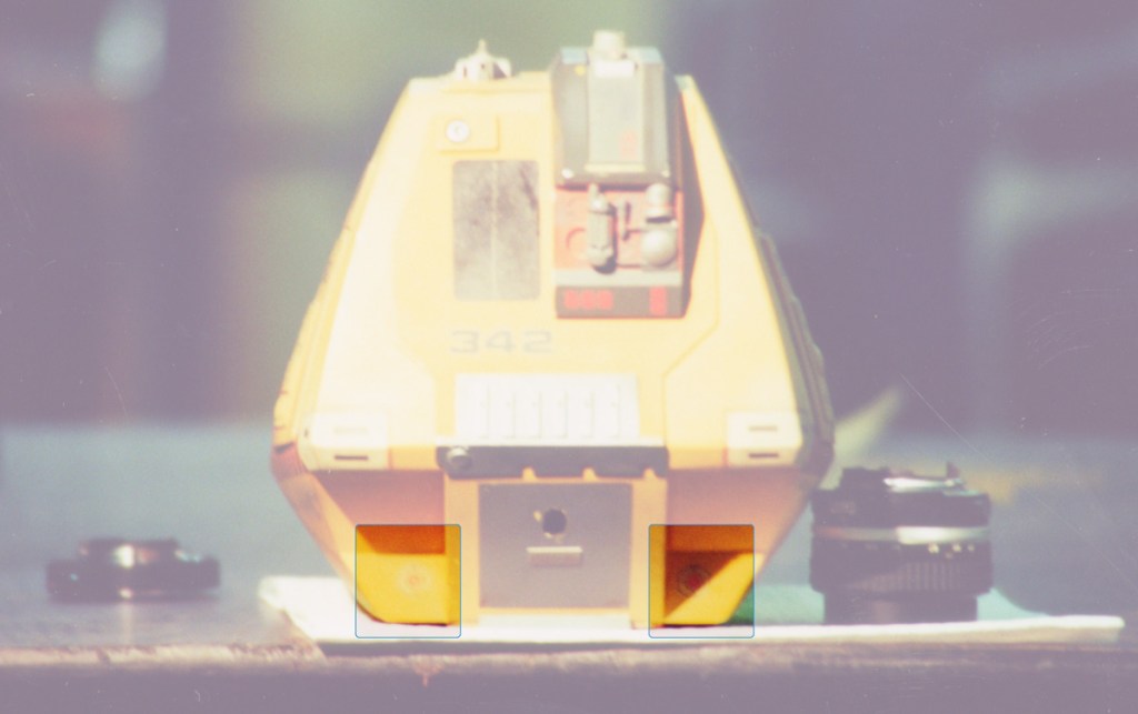 Original Workbee filming miniature with the missing thruster port pieces. (Image: Third Wave)