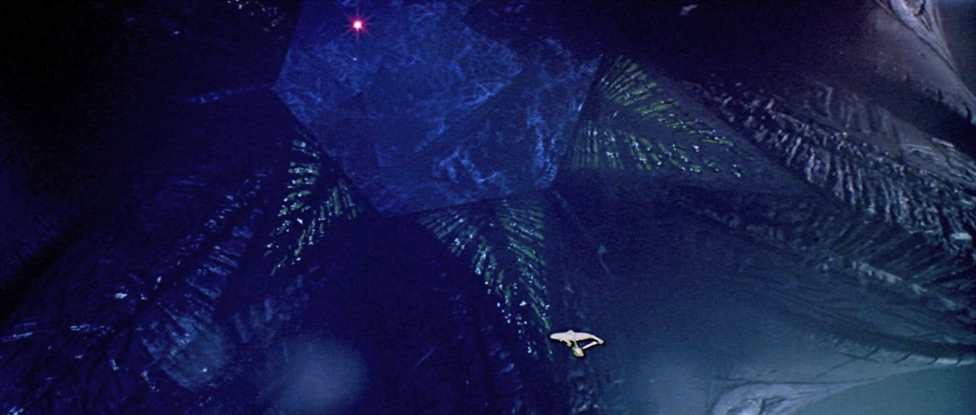 Scene from Star Trek: The Motion Picture of the Enterprise being drawn into the maw of V'ger. (Image: Paramount Pictures)