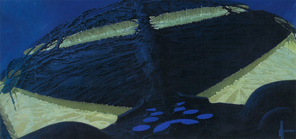V'ger concept painting by Syd Mead, (Image: Courtesy Forgotten Trek from They Boldly Went) https://forgottentrek.com/the-motion-picture/designing-the-living-machine/ https://forgottentrek.com/the-motion-picture/designing-the-living-machine/