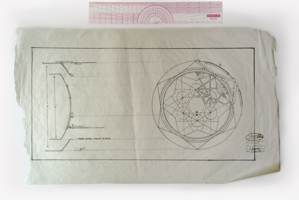 Apogee production illustration plans for the aft section of the V'ger by John Shourt dated July 18, 1979. Drawing border size 20" x 10" (50.8 x 25.4 cm) on technical pen on tracing paper. (Image: Third Wave Design)