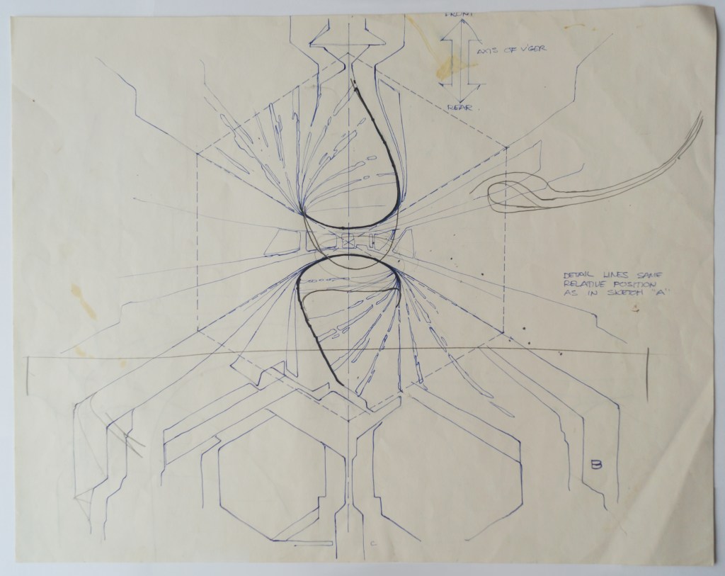 Sketch of surface features for producing the V'ger filming miniature. (Image: Third Wave Design)